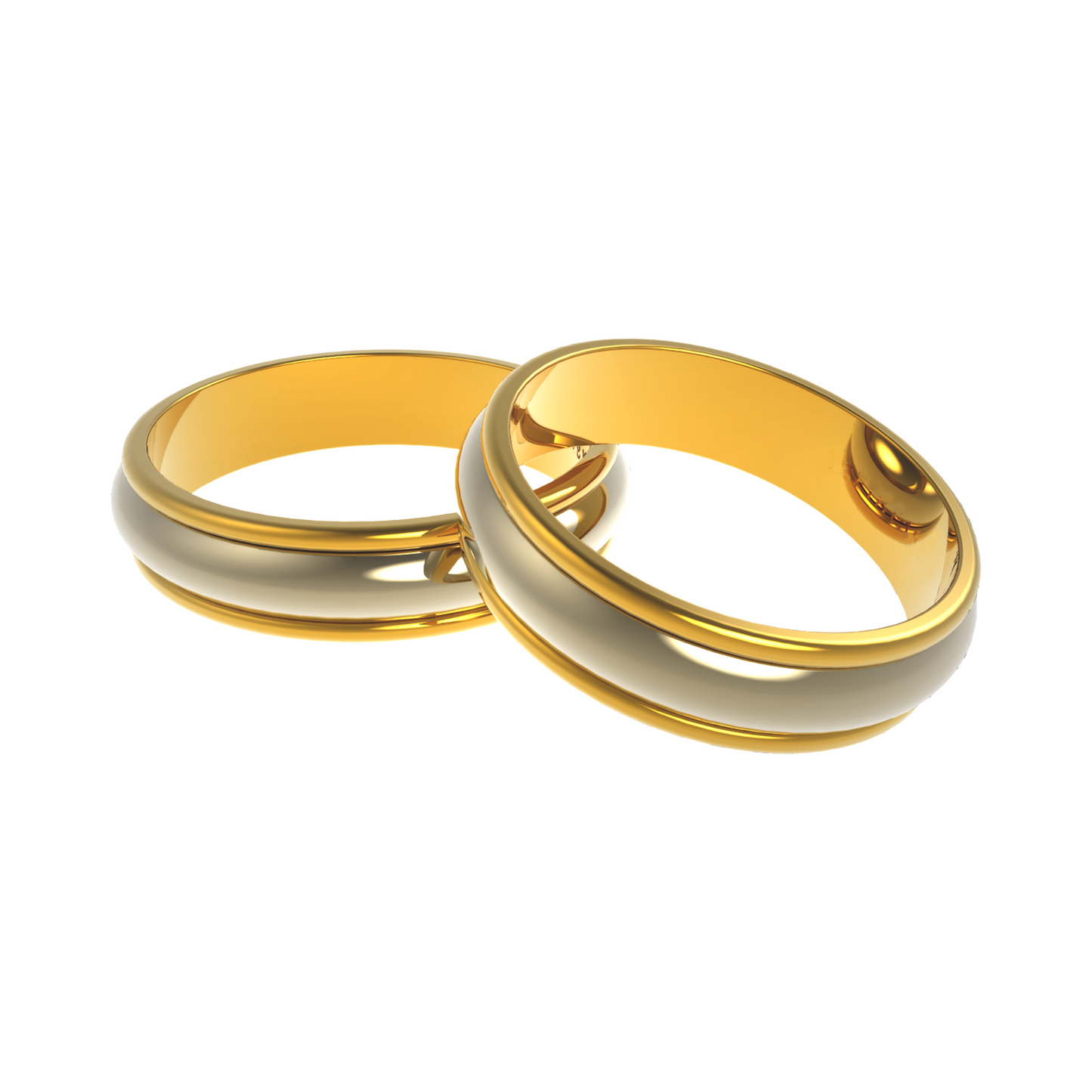 Brushed Beveled Edge Wedding Ring in 14k